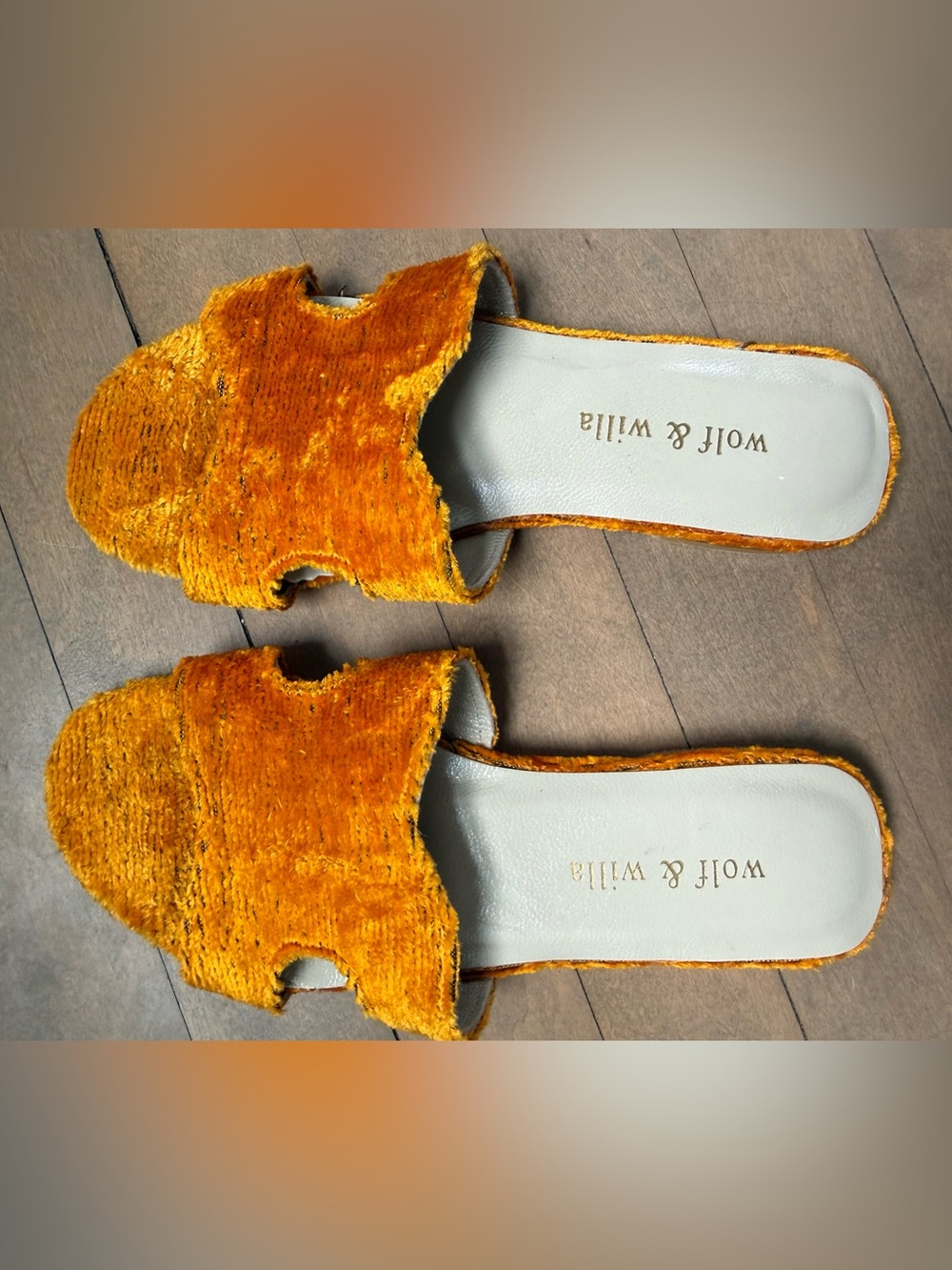Wolf & Willa NWOT Orange Slide Sandals Size 7.5 - Picture 5 of 11